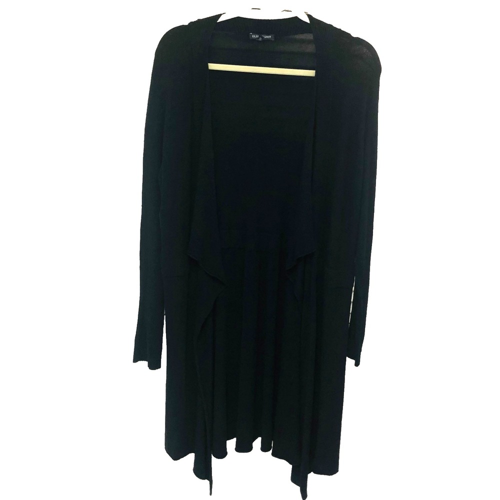 Eileen Fisher Long Cardigan Sweater Womens XL Italian Open Witch Goth Minimalist